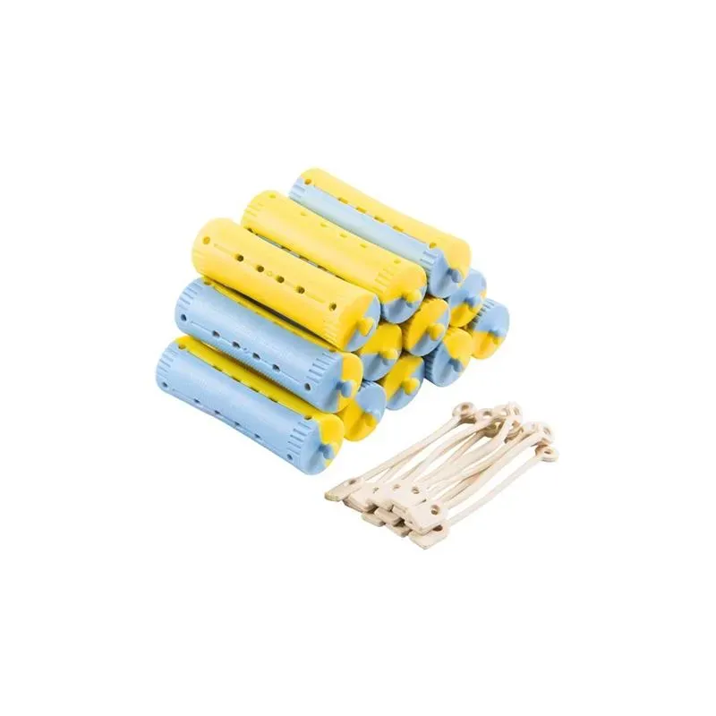 ARTE TOOLS – Wałki do trwałej ondulacji NIEBIESKO-ŻÓŁTE 22 mm (12 szt.)