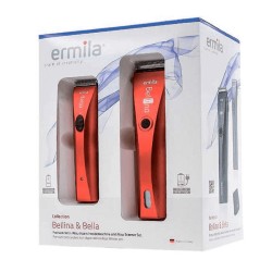 Ermila, zestaw maszynka Bellina + trymer Bella, czerwony