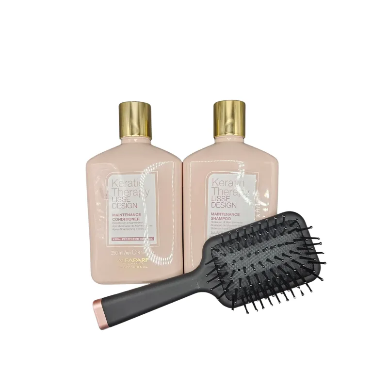 Alfaparf Keratin Therapy Lisse Design - zestaw Revitalizing Kit szampon + odżywka + szczotka