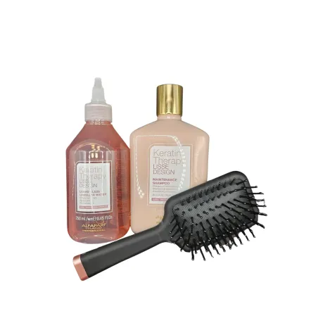 Alfaparf Keratin Therapy Lisse Design - zestaw Glass Hair Kit szampon + woda lamelarna + szczotka