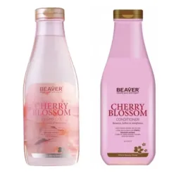 BEAVER CHERRY BLOSSOM ZESTAW DO WŁOSÓW PRZETŁUSZCZAJĄCYCH SZAMPON 730ml + ODŻYWKA 730ml