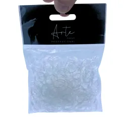 ARTE TOOLS – Gumki do warkoczy CLEAR, bezbarwne (400 szt.)
