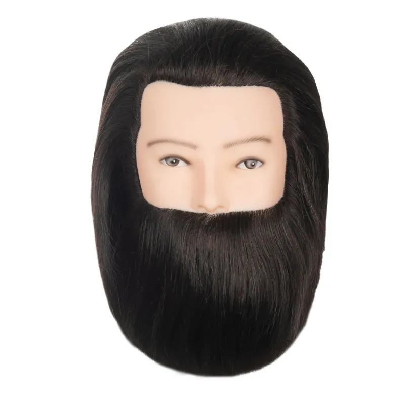 ARTE Główka MARCO - głowa fryzjerska treningowa MEN z brodą naturalna 100 %