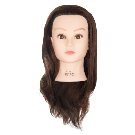 ARTE - Główka fryzjerska KATIE treningowa 45 cm naturalne 100% + statyw