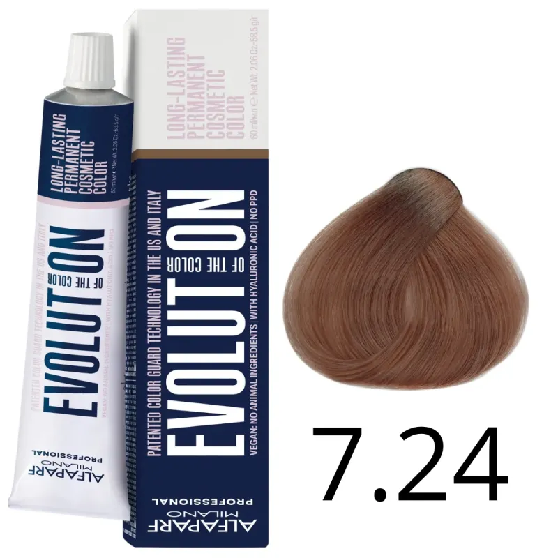 Alfaparf Milano Evolution of Color, farba do włosów nr 7.24 - 60ml