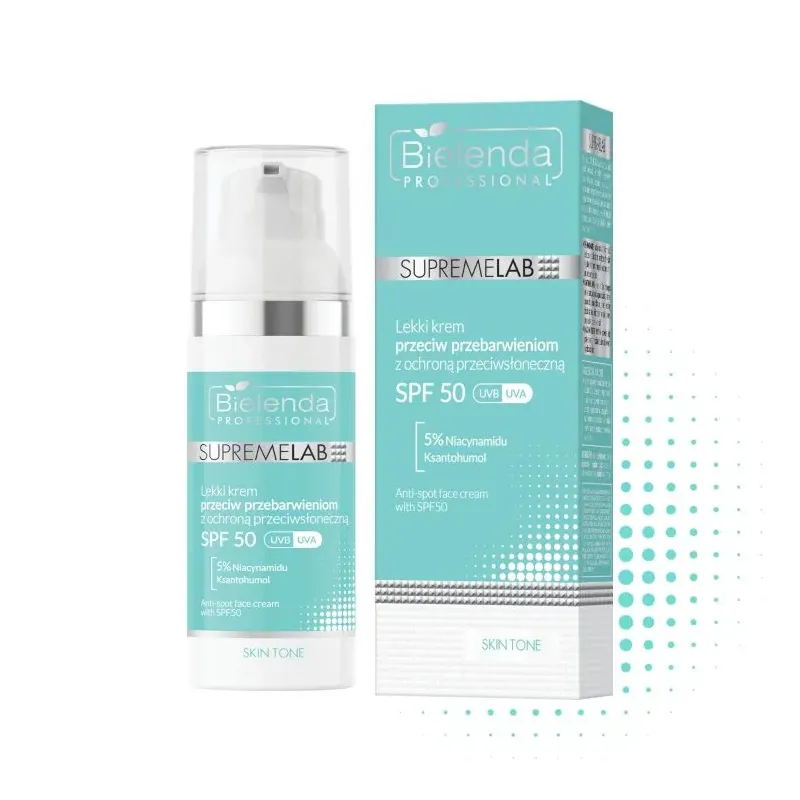 BIELENDA PROFESSIONAL SUPREMELAB SKIN TONE - Lekki krem przeciw przebarwieniom z SPF 50, 50ml