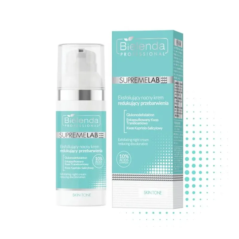 BIELENDA PROFESSIONAL SUPREMELAB SKIN TONE - Eksfoliujący nocny krem redukujący przebarwienia, 50ml