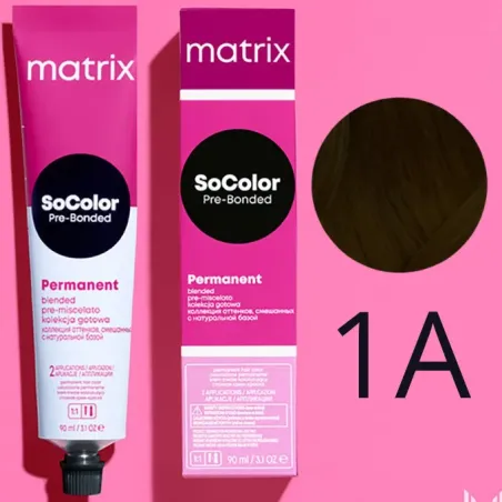 Matrix SoColor, farba do włosów z technologią Pre-Bonded, 1A, 90ml