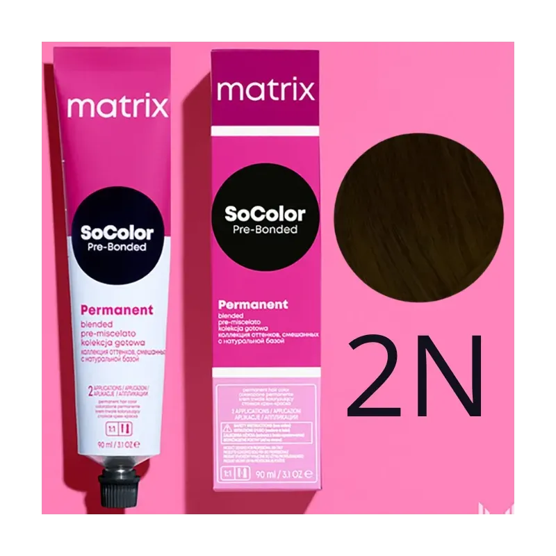 Matrix SoColor, farba do włosów z technologią Pre-Bonded, 2N, 90ml