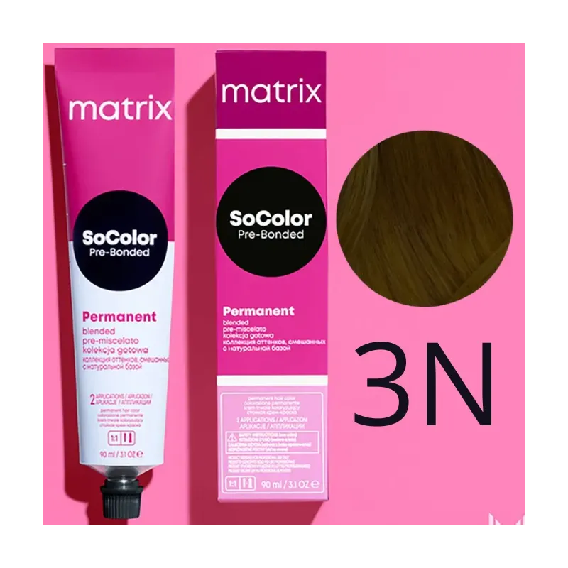 Matrix SoColor, farba do włosów z technologią Pre-Bonded, 3N, 90ml