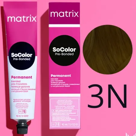 Matrix SoColor, farba do włosów z technologią Pre-Bonded, 3N, 90ml