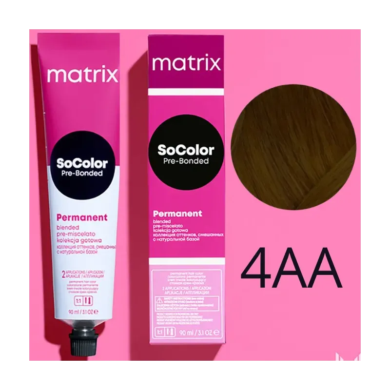 Matrix SoColor, farba do włosów z technologią Pre-Bonded, 4AA, 90ml