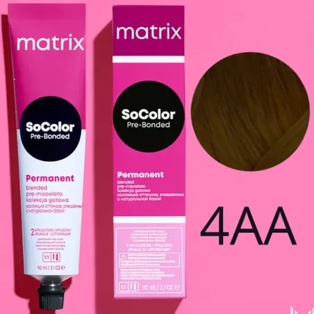 Matrix SoColor, farba do włosów z technologią Pre-Bonded, 4AA, 90ml