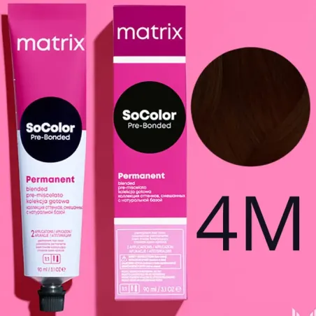 Matrix SoColor, farba do włosów z technologią Pre-Bonded, 4M, 90ml