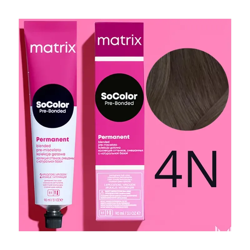 Matrix SoColor, farba do włosów z technologią Pre-Bonded, 4N, 90ml