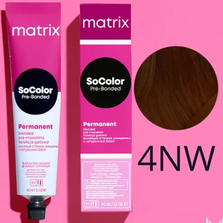 Matrix SoColor, farba do włosów z technologią Pre-Bonded, 4NW, 90ml