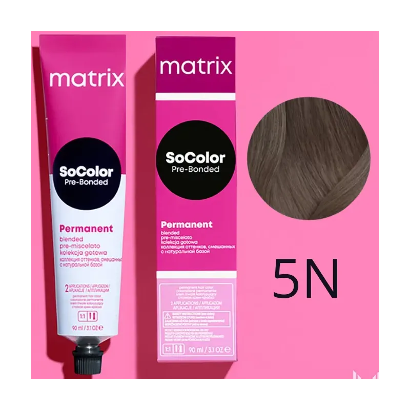 Matrix SoColor, farba do włosów z technologią Pre-Bonded, 5N, 90ml