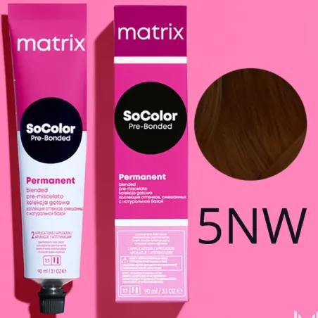 Matrix SoColor, farba do włosów z technologią Pre-Bonded, 5NW, 90ml
