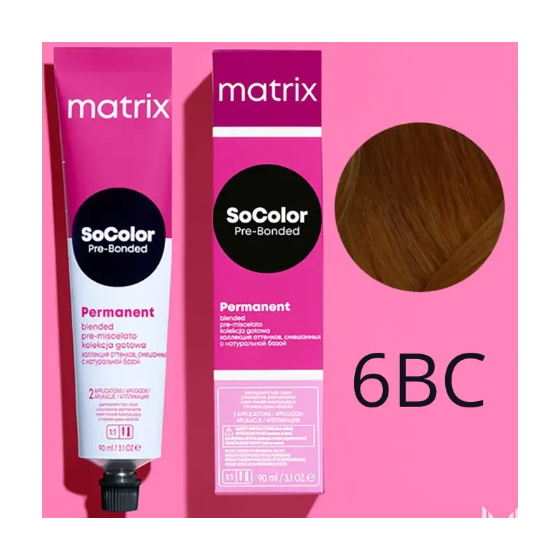 Matrix SoColor, farba do włosów z technologią Pre-Bonded, 6BC, 90ml