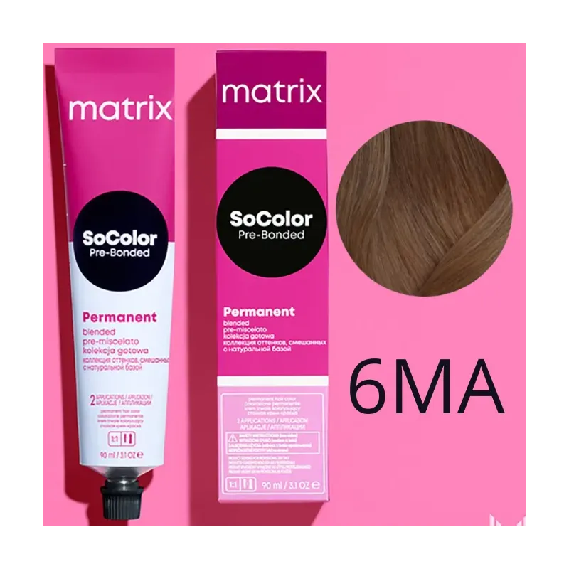 Matrix SoColor, farba do włosów z technologią Pre-Bonded, 6MA, 90ml