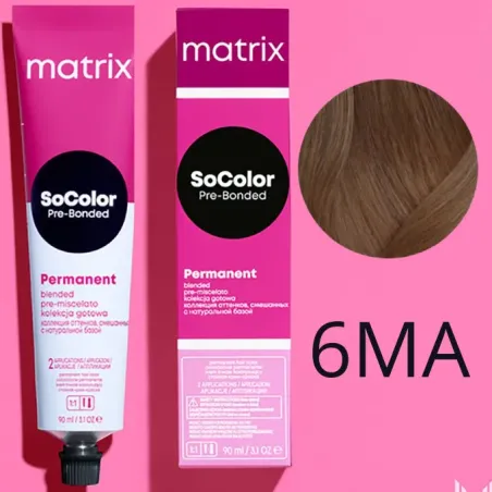 Matrix SoColor, farba do włosów z technologią Pre-Bonded, 6MA, 90ml
