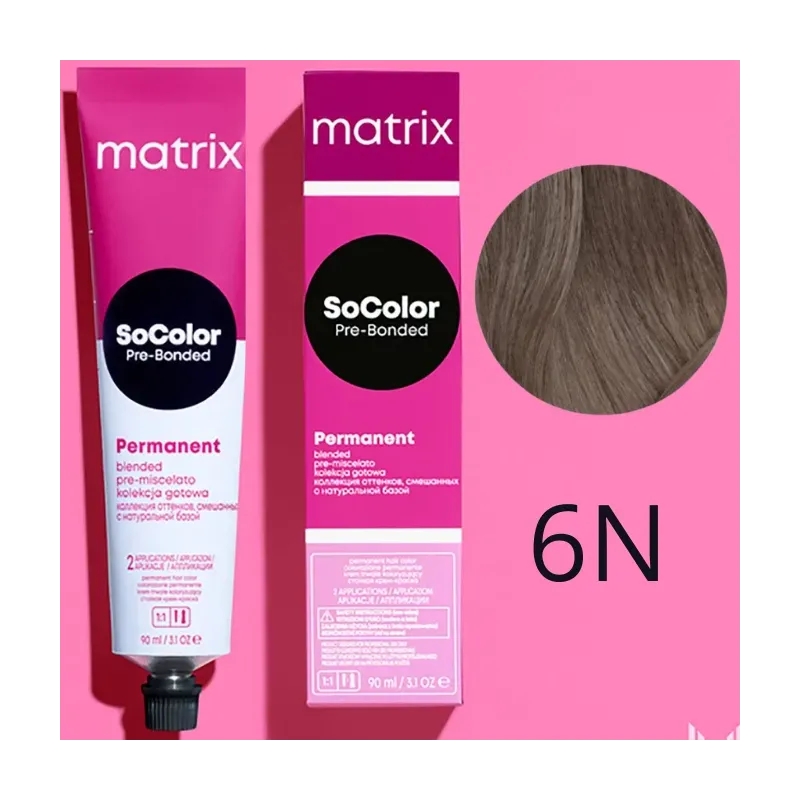 Matrix SoColor, farba do włosów z technologią Pre-Bonded, 6N, 90ml