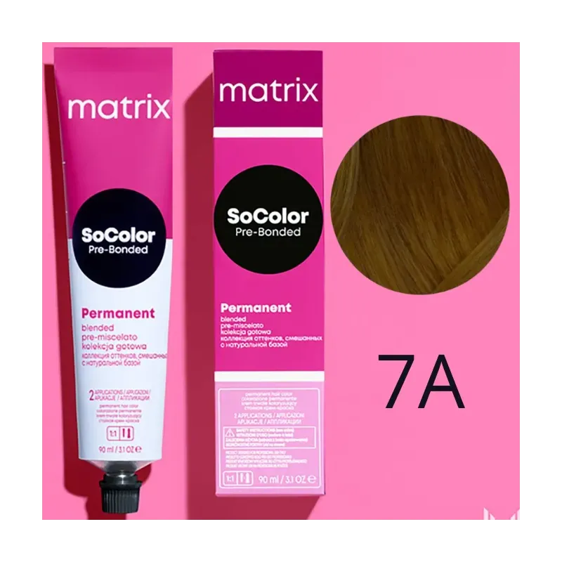 Matrix SoColor, farba do włosów z technologią Pre-Bonded, 7A, 90ml