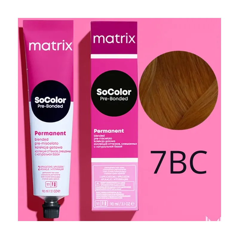 Matrix SoColor, farba do włosów z technologią Pre-Bonded, 7BC, 90ml
