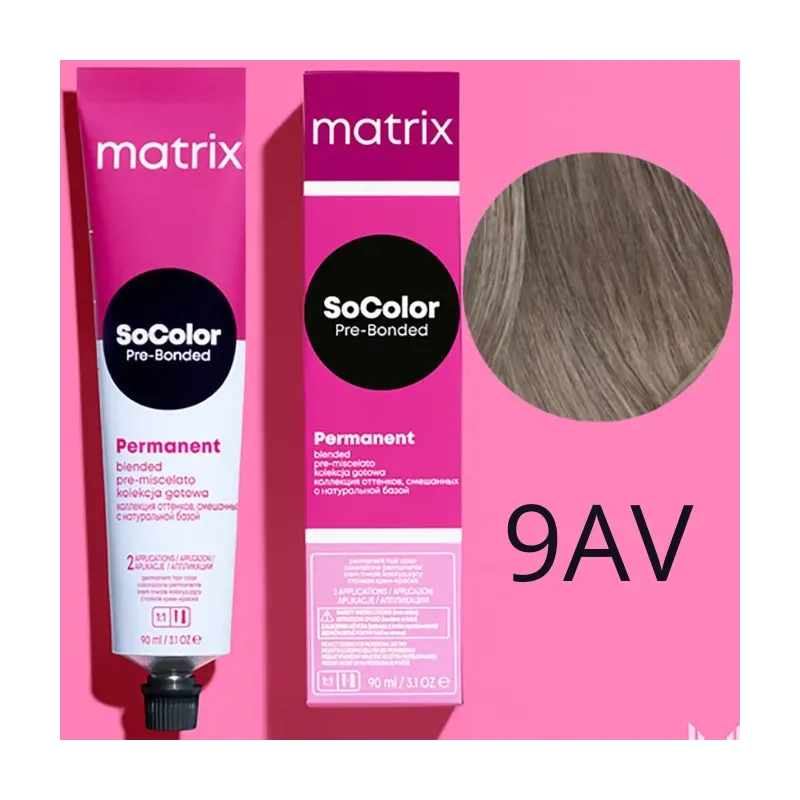 Matrix SoColor, farba do włosów z technologią Pre-Bonded, 9AV, 90ml