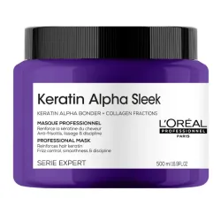 LOREAL KERATIN APLHA SLEEK - Maska wygładzająca do włosów 500ml