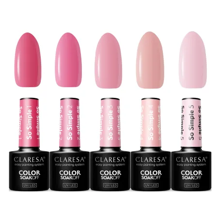 Claresa kolekcja So Simple 5x lakier hybrydowy do paznokci róż różowe hot