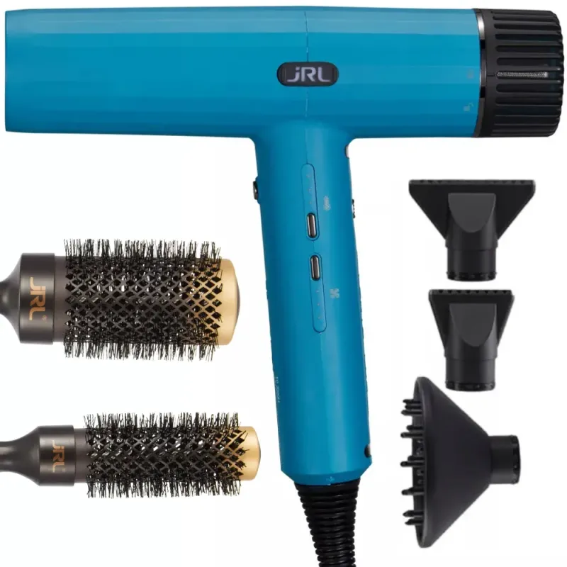 JRL Forte Pro 2020H niebieska suszarka do włosów z jonizacją + 2 szczotki do modelowania