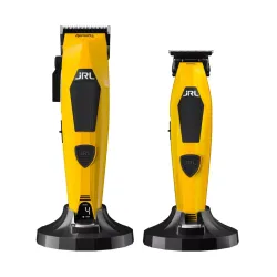 Zestaw Diamante żółty bezprzewodowa maszynka + bezprzewodowy trymer do włosów + dwie stacje ładujące