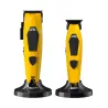 Zestaw Diamante żółty bezprzewodowa maszynka + bezprzewodowy trymer do włosów + dwie stacje ładujące