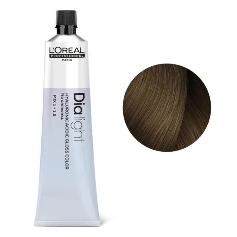 Loreal Dia Light, krem koloryzujący z kompleksem hialuronowym, 7.23, 60ml