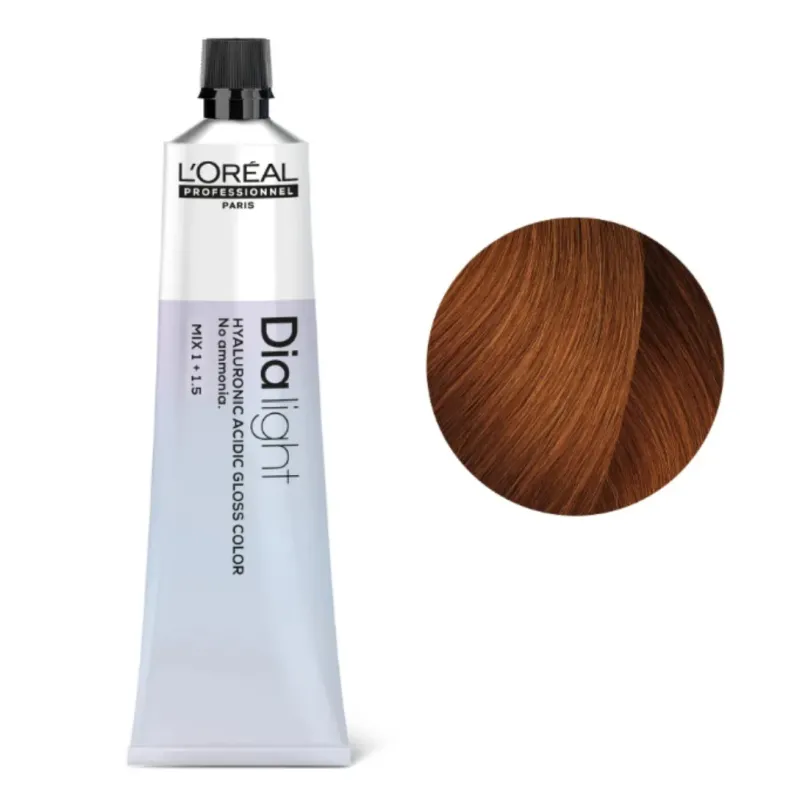 Loreal Dia Light, krem koloryzujący z kompleksem hialuronowym, 7.43, 60ml