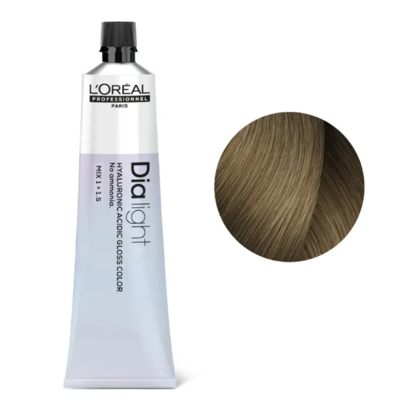 Loreal Dia Light, krem koloryzujący z kompleksem hialuronowym, 8, 60ml