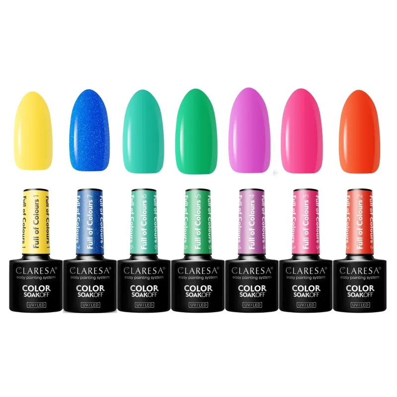CLARESA KOLEKCJA 7 LAKIERÓW HYBRYDOWYCH DO PAZNOKCI NA LATO WAKACJE