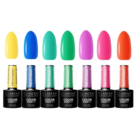CLARESA KOLEKCJA 7 LAKIERÓW HYBRYDOWYCH DO PAZNOKCI NA LATO WAKACJE