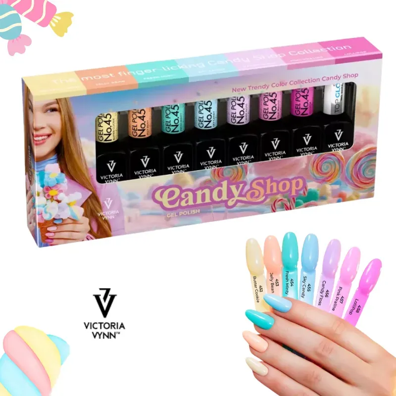 VICTORIA VYNN - Zestaw do manicure hybrydowego GEL POLISH 452-458 CANDY SHOP  8szt.