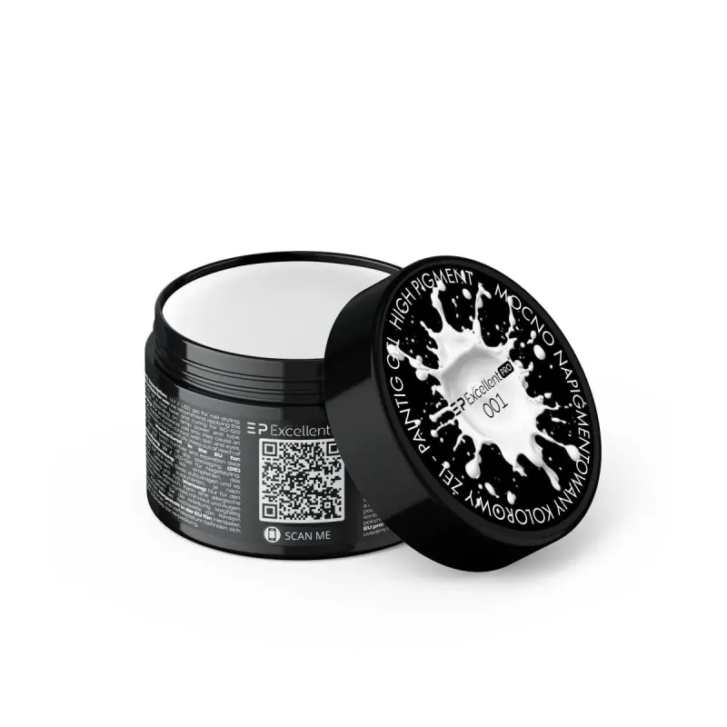 Excellent PRO Painting Gel High Pigment 0001 Żel Do Zdobień Paznokci Biały 5g
