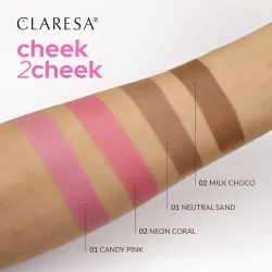 Claresa róż w sztyfcie CHEEK2CHEEK 02 neon coral 5,5g
