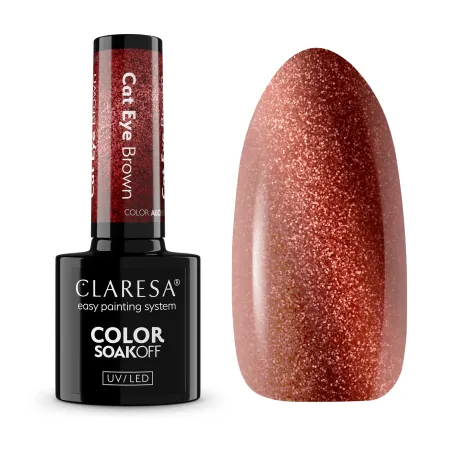 Claresa Lakier hybrydowy CAT EYE BROWN 5g