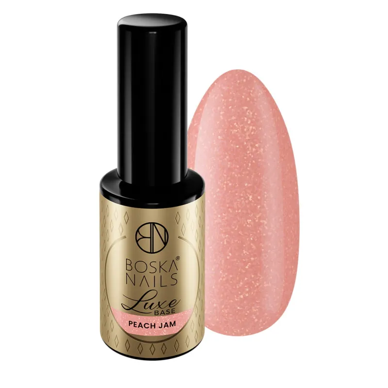 Baza kauczukowa z drobinką  Luxe Base Peach Jam  Boska Nails 10 ml