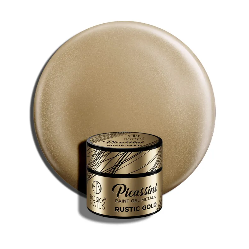Żel do zdobień Picassini Metalic Paint Gel Rustic Gold Boska Nails 5 ml