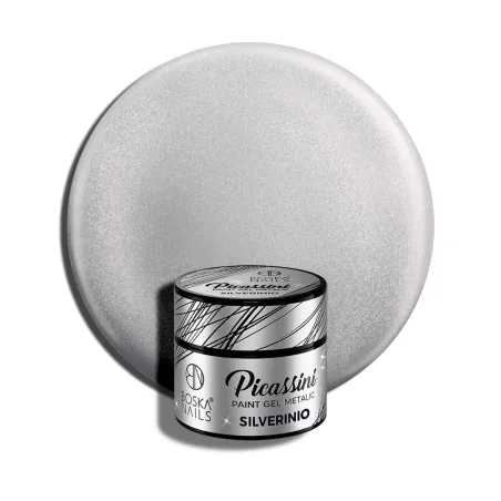 Srebrny żel do zdobień Picassini Metalic Paint Gel SILVERINIO Boska Nails 5 ml