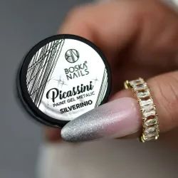 Srebrny żel do zdobień Picassini Metalic Paint Gel SILVERINIO Boska Nails 5 ml
