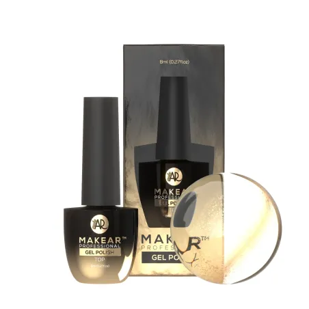 MAKEAR Top No Wipe Cat Eye Gold 8ml - Top z efektem cat eye w kolorze złotym