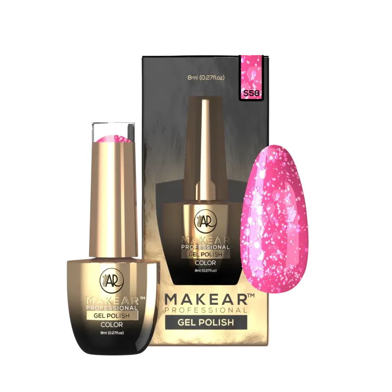 MAKEAR S58 PINK STAR Lakier hybrydowy  8 ml