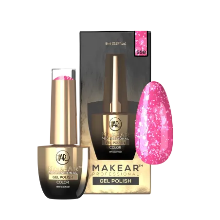 MAKEAR S58 PINK STAR Lakier hybrydowy  8 ml